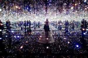 me in Yayoi Kusama's Infinity Mirrored Room