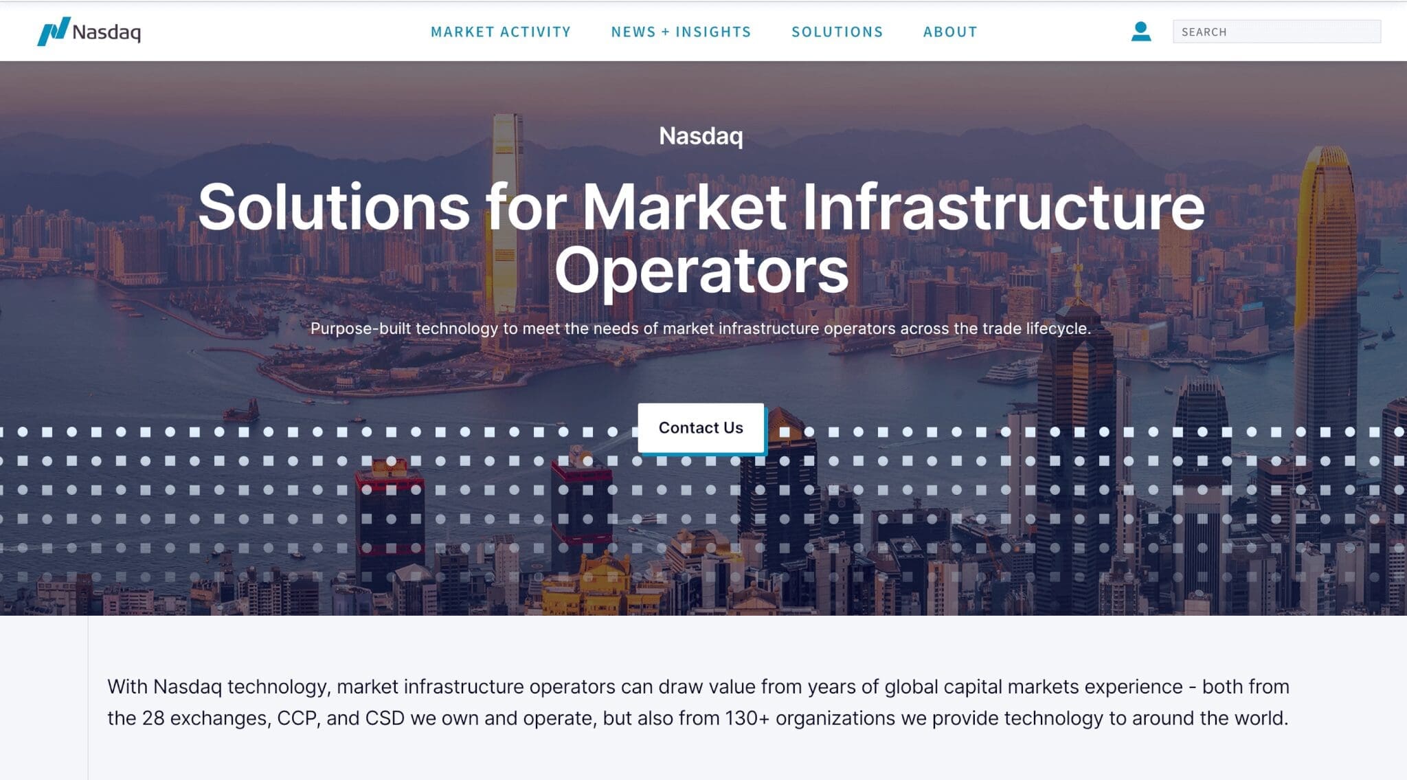 Nasdaq Solutions for Market Infrastructure Operators